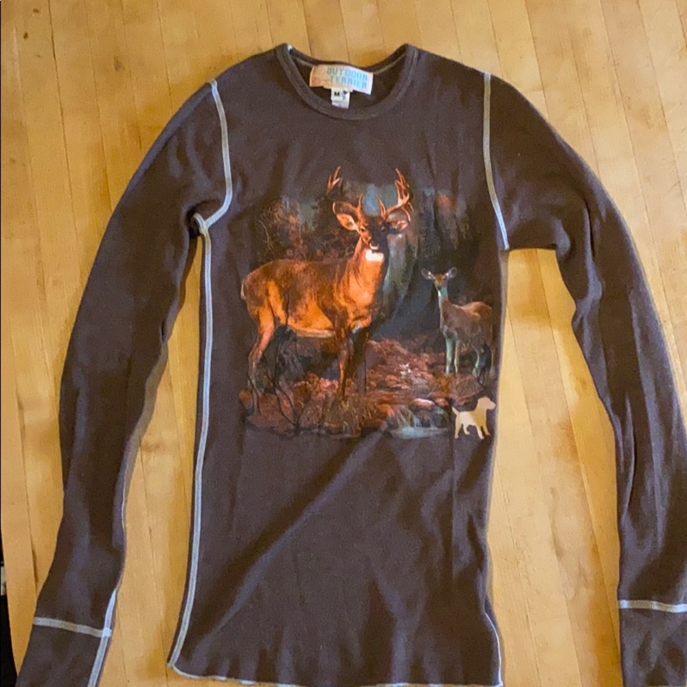 Brown thermal long sleeve shirt
